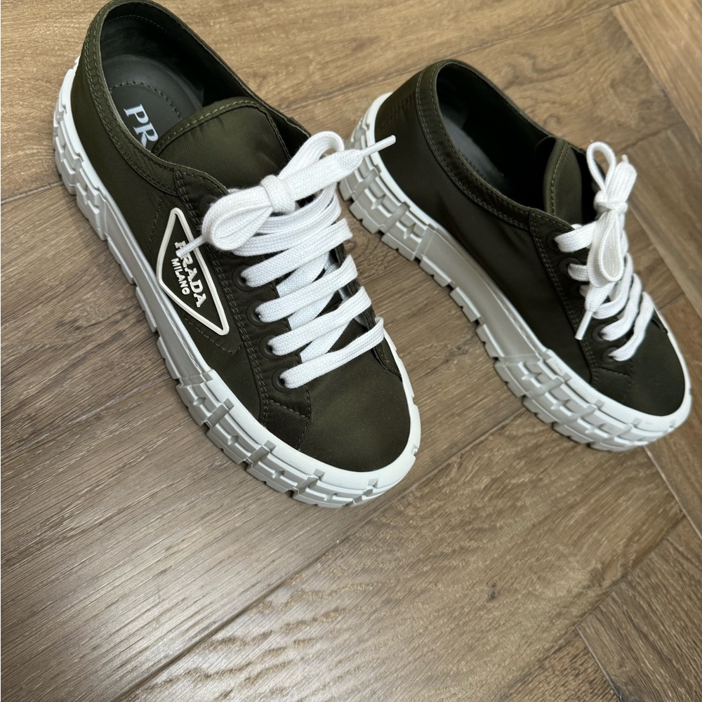 Double Wheel Re-Nylon gabardine sneakers